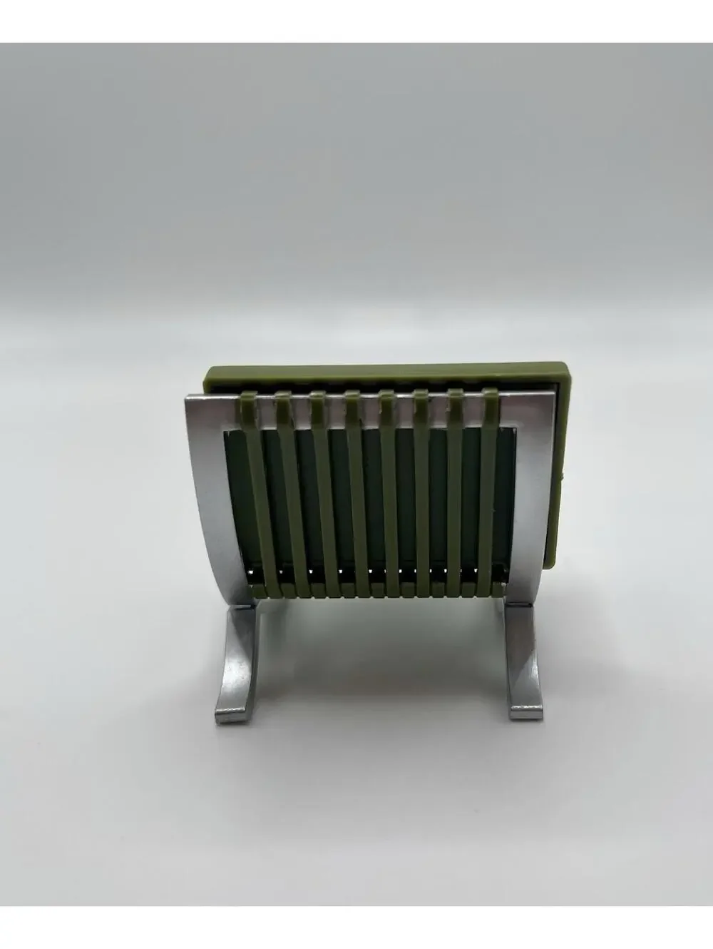 1:24 Scale Miniature Green MCM Barcelona Chair, Tiny Dollhouse Furniture